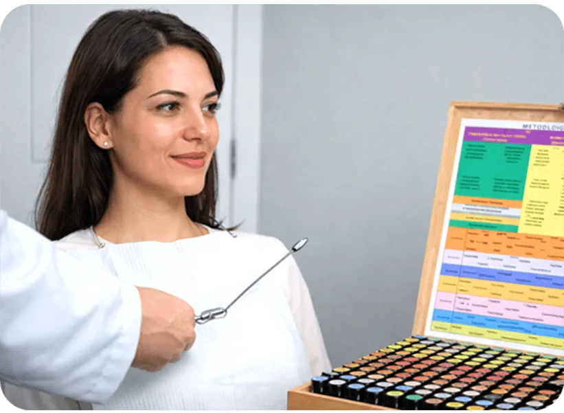 Profissional realizando avaliação de biorressonância